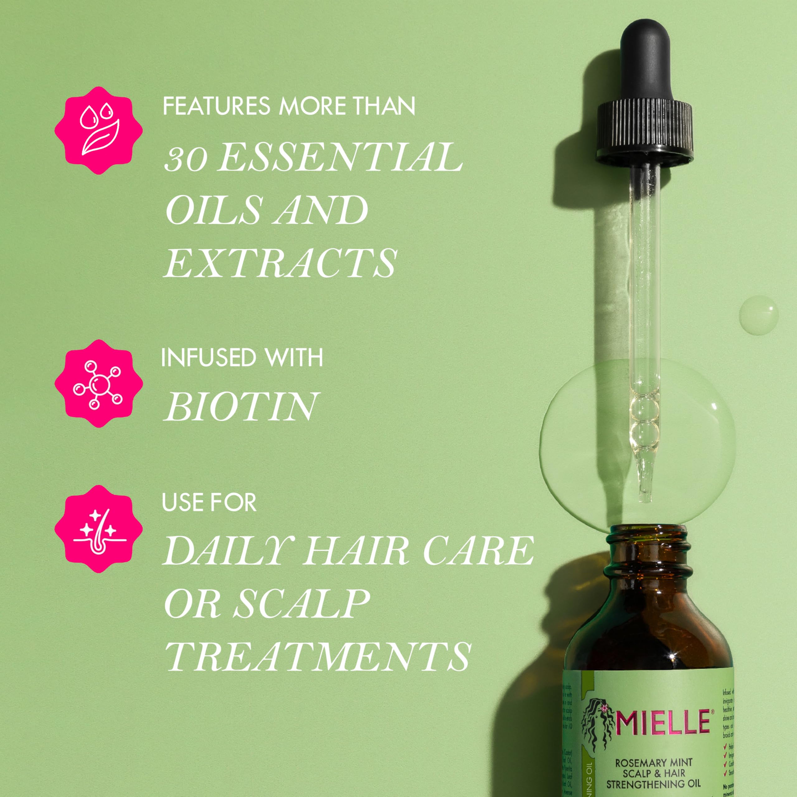 Mielle Rosemary Mint Scalp and Hair Strengthening 1 x Regular Oil 59 ml & 1 x Light Oil 59 ml Bundle
