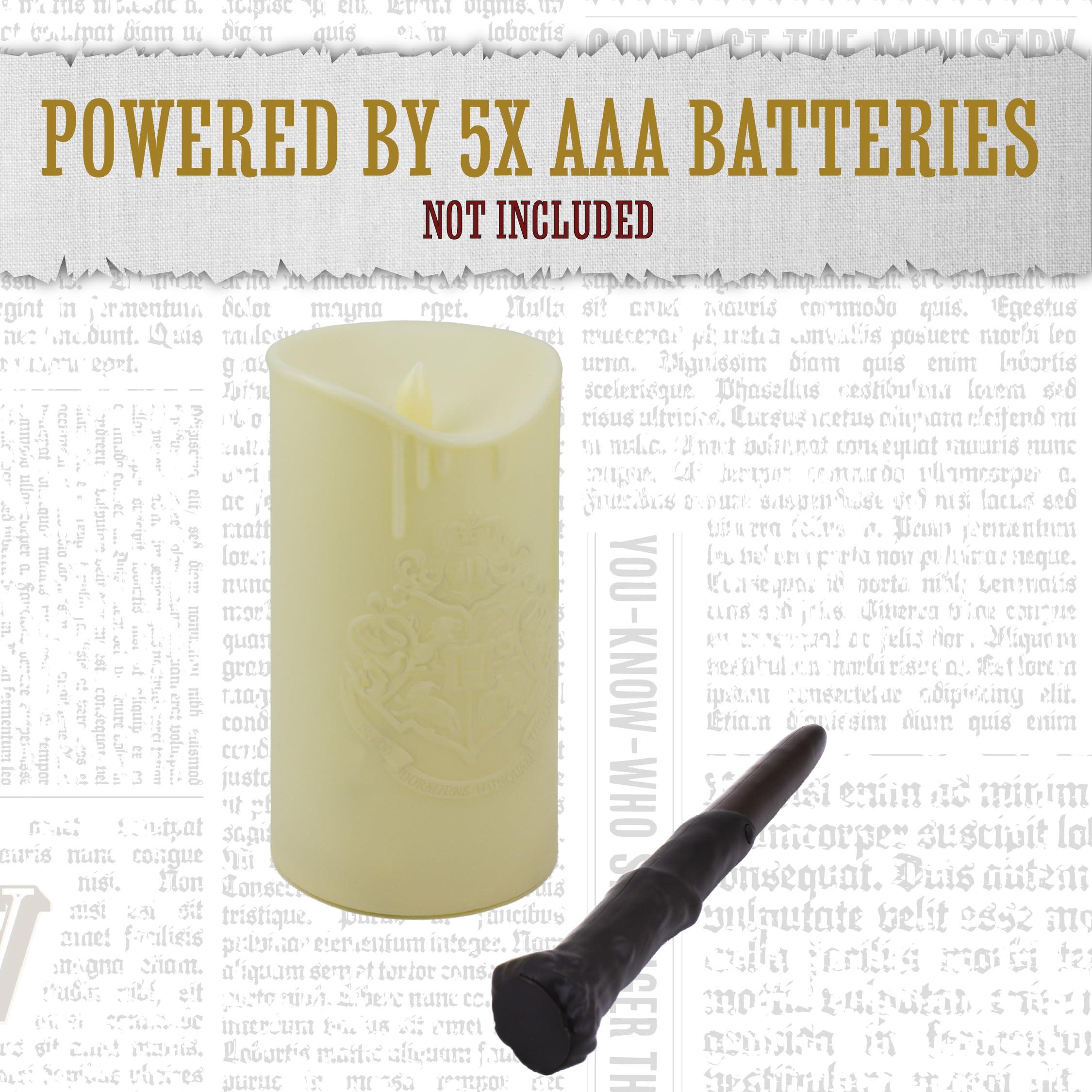 Harry Potter Hogwarts LED Candle with Wand Remote - Officially Licensed Wizarding World Merchandise, Great Hall Battery Powered Candlelight Decor for Themed Events
