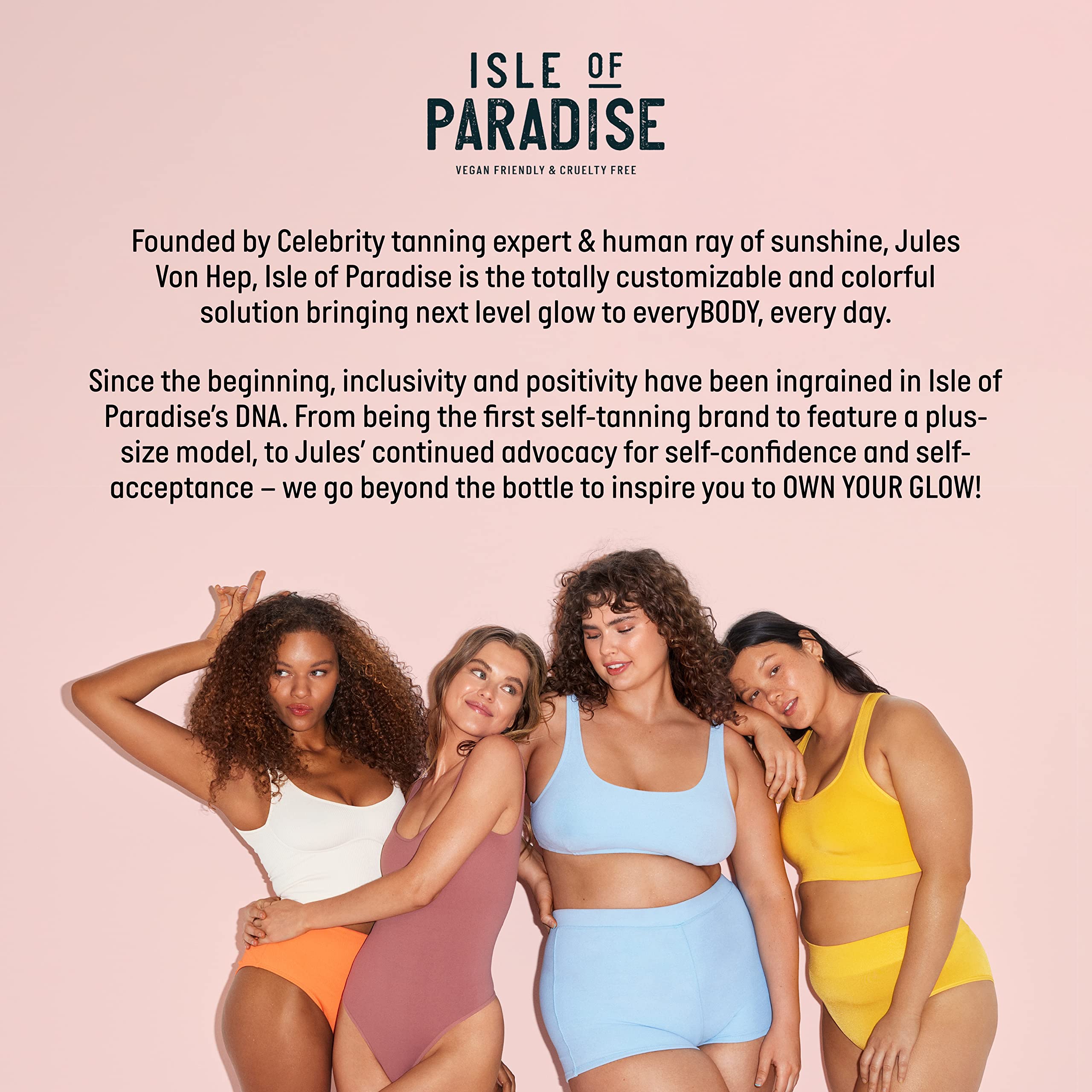 Isle of Paradise Self Tan Mousse, Light (200 ml) Glow Clear Self Tanning Foam, Natural Ingredients & Vegan (packaging may vary)