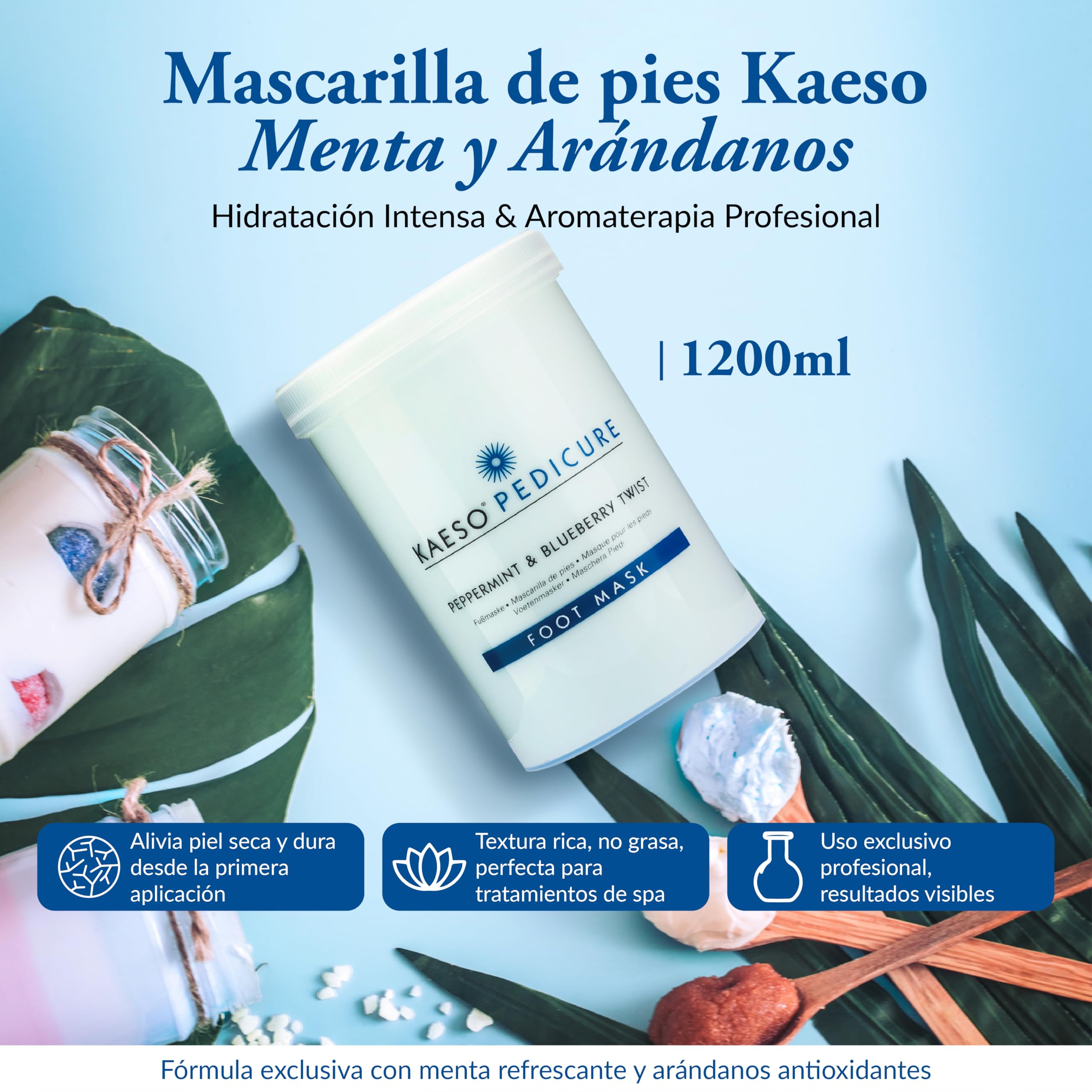 Kaeso Foot Mask, Peppermint and Blueberry Twist, 1200 ml by Kaeso