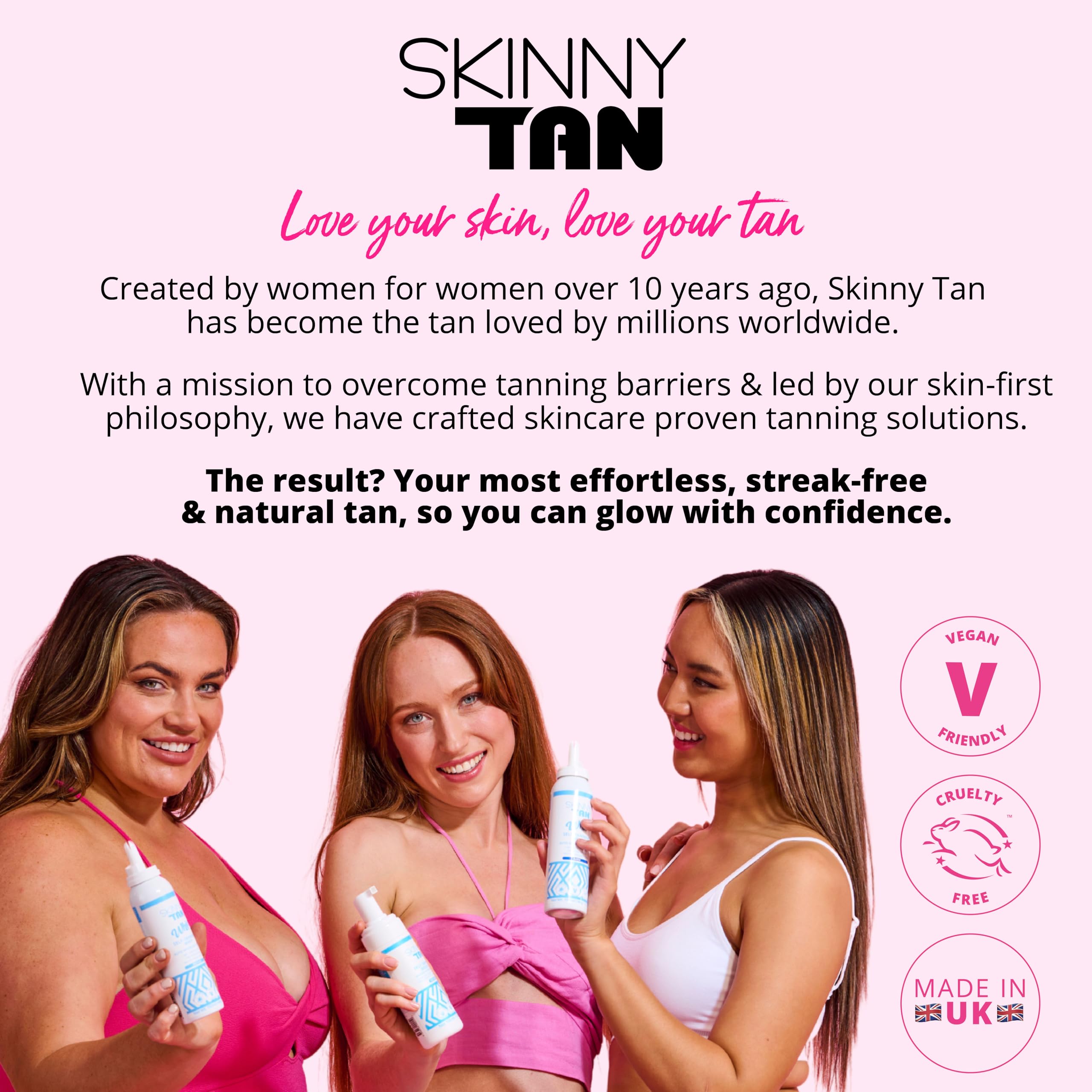 Skinny Tan Tan & Tone Wonder Serum - 1 Hour Express Streak Free Fake Tan, Instant Fake Tan with Youth Boosting Q10 & Vitamin E, Vegan & Cruelty Free Skincare - 144ml