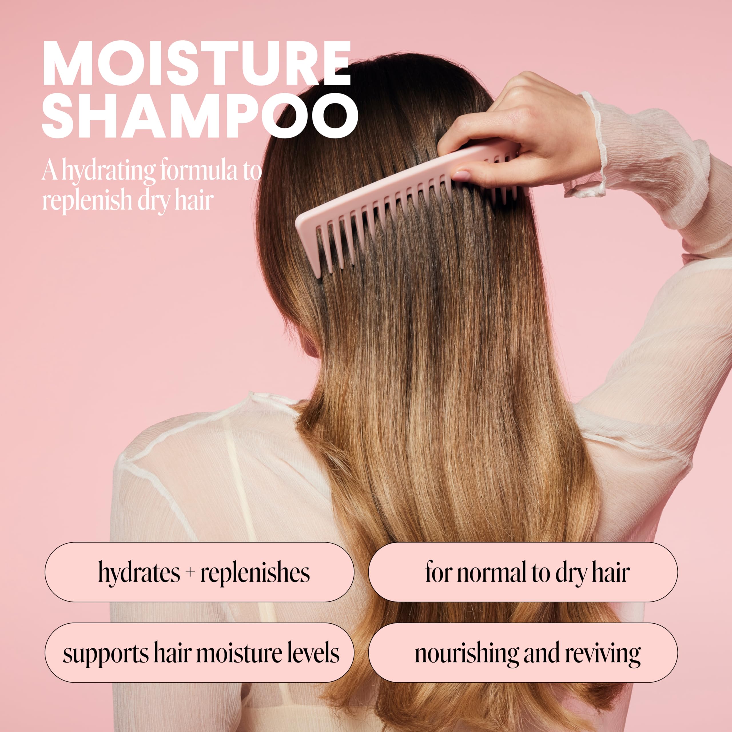 MONDAY Haircare 4 x 350 ml MOISTURE Shampoo with Hyaluronic Acid & Shea Butter for Dry & Dull Hair
