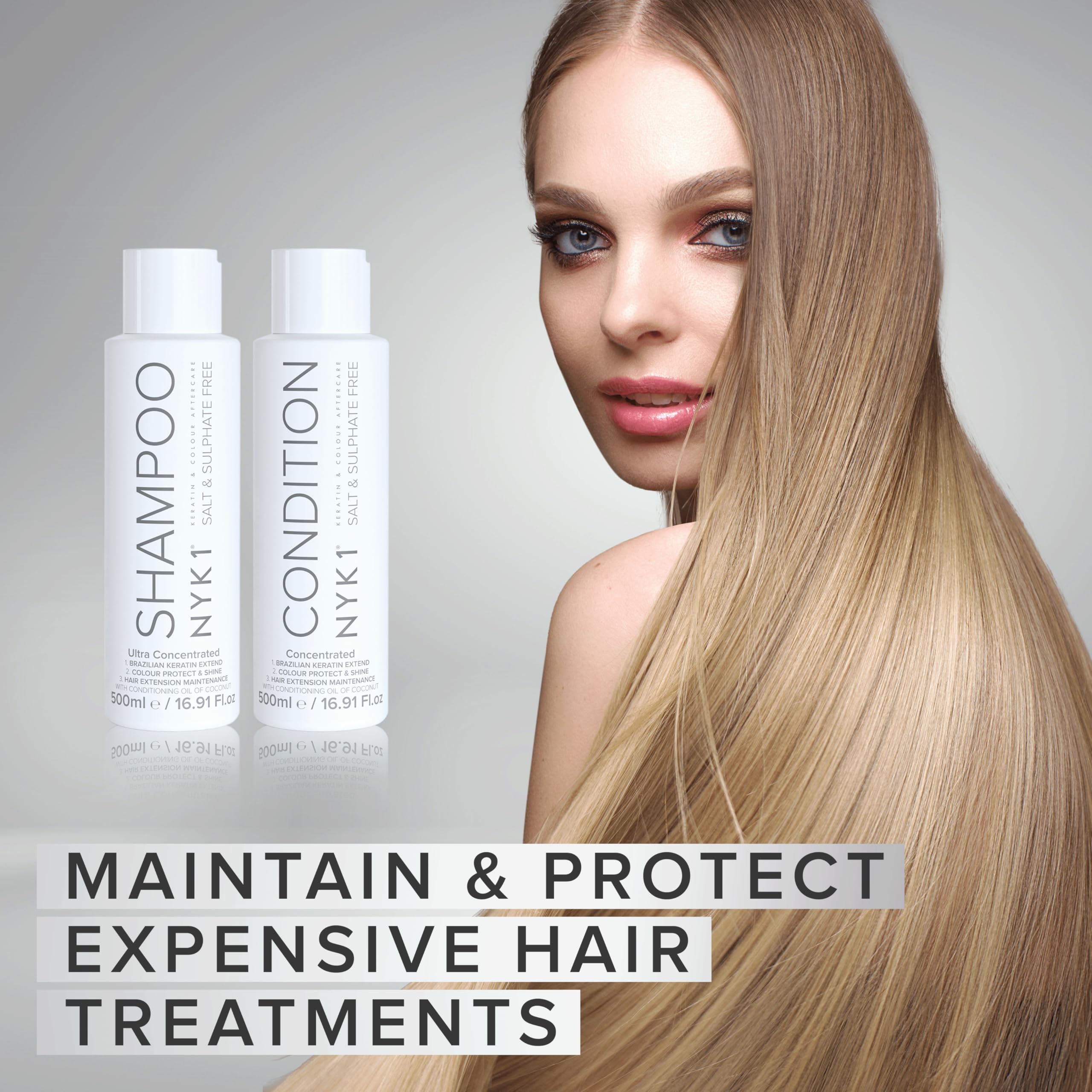 SALT AND SULPHATE FREE SHAMPOO (500ml) for use AFTER KERATIN TREATMENTS and for COLOUR TREATED HAIR Organic Aftercare for Men and Women. No Salt, Sulphate or Sodium