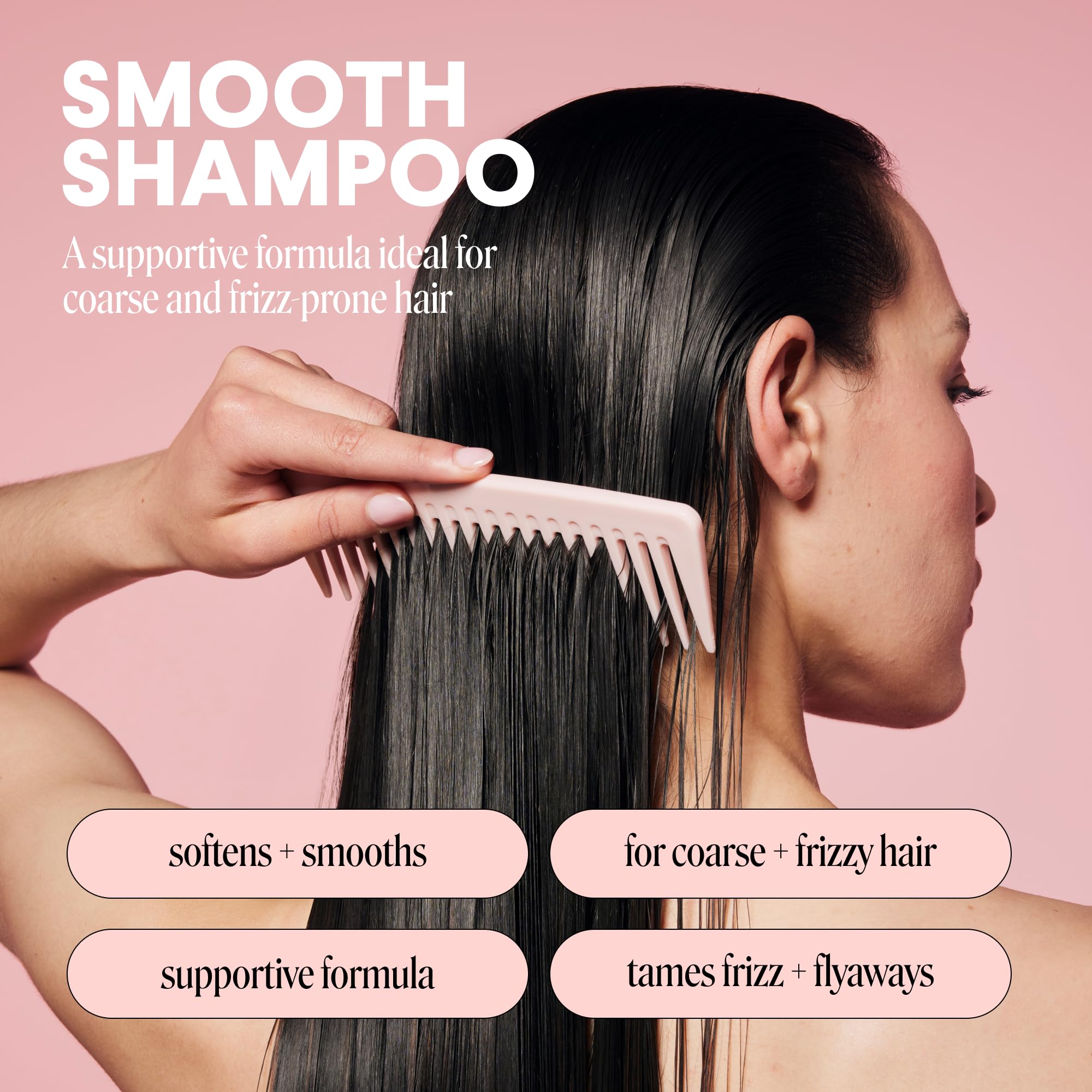 MONDAY Haircare 4 x 350 ml SMOOTH Shampoo with Wheat Protein & Avocado Oil for Frizz-Prone Hair