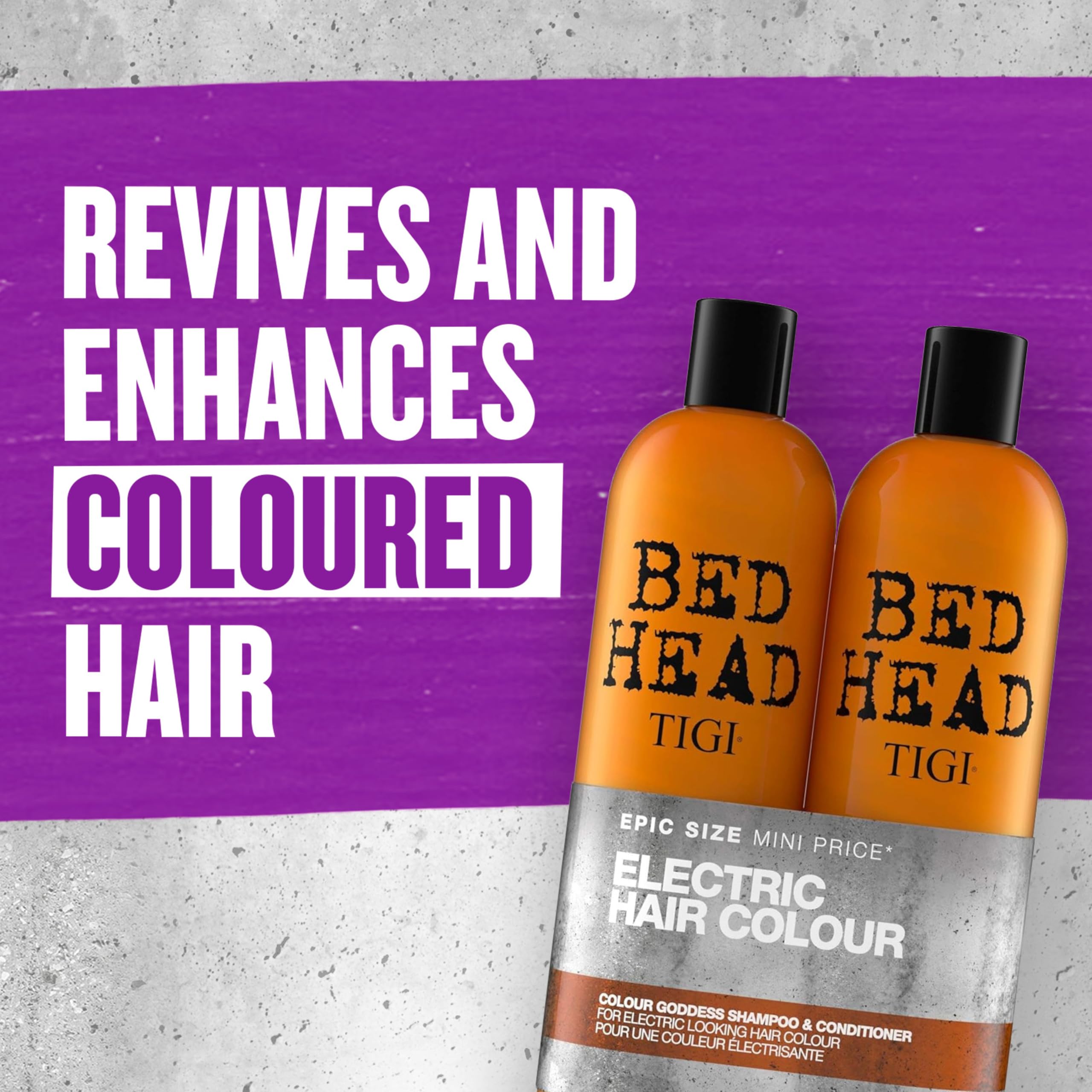 Bed Head by TIGI | Colour Goddess Shampoo and Conditioner Set | Professional Hair Treatment For Coloured Hair | Nourishing And Moisturising | 750 ml (Pack of 2)