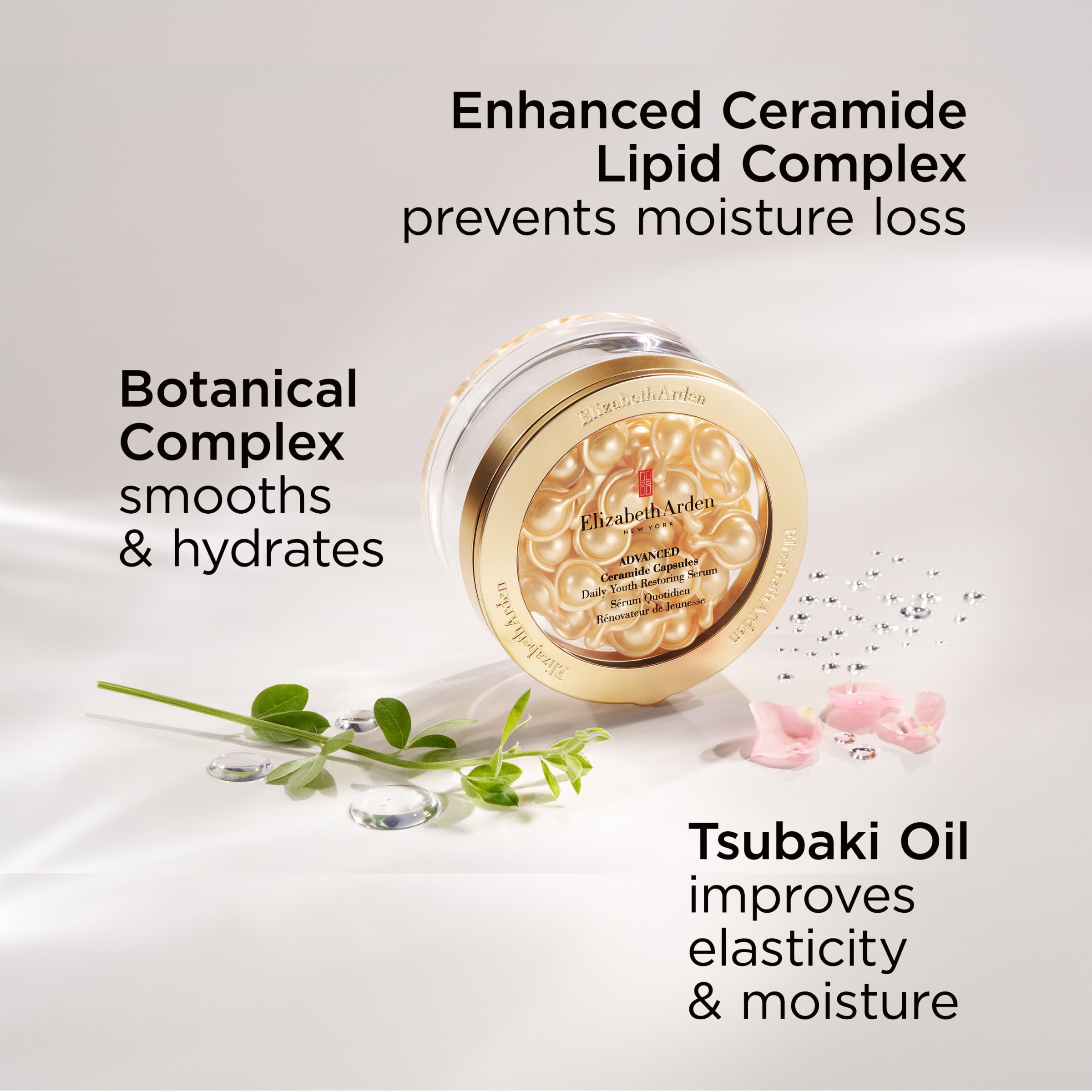 Elizabeth Arden Advanced Ceramide Face Serum Capsules, Anti-Aging Skincare, Fragrance-Free Hydrating Formula for Radiant, Firm Skin, Nourishing and Strengthening, 90 Count