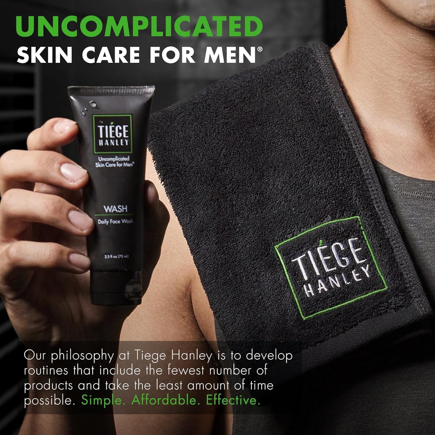 Tiege Hanley Mens Skin Care Set, Essential Skin Care Routine for Men (System Level 1) - Face Wash Kit for Fines Lines & Wrinkles - Men's Skincare Set Includes Face Wash, Facial Scrub, & Moisturizer