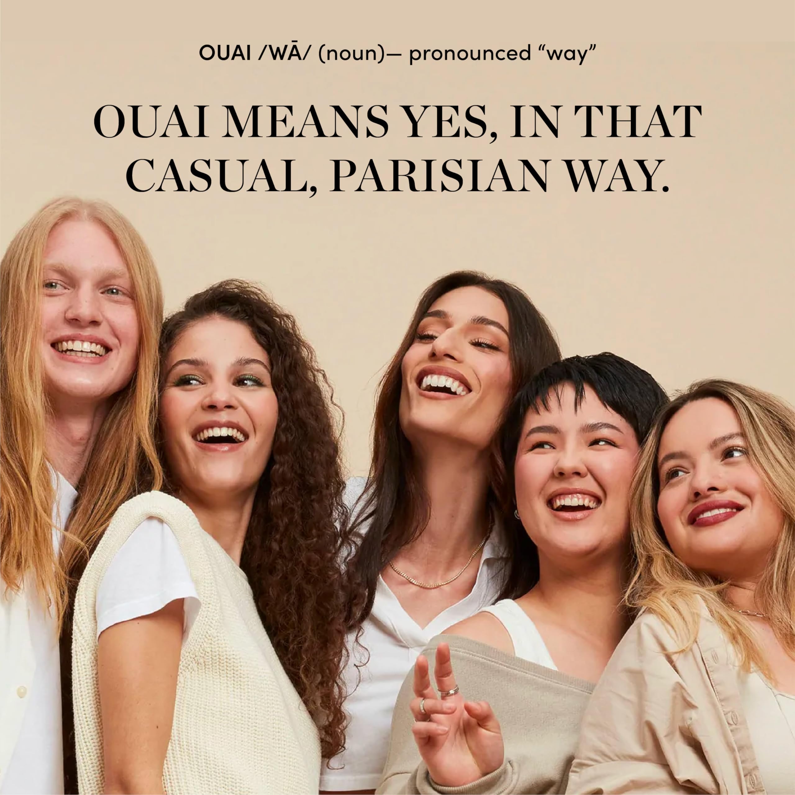OUAI Air Dry Foam - Hair Mousse for Perfect Beach Waves - With Kale and Carrot Extract to Condition, Detangle and Protect Hair - Paraben, Phthalate and Sulfate Free Hair Styling Products - 120ml