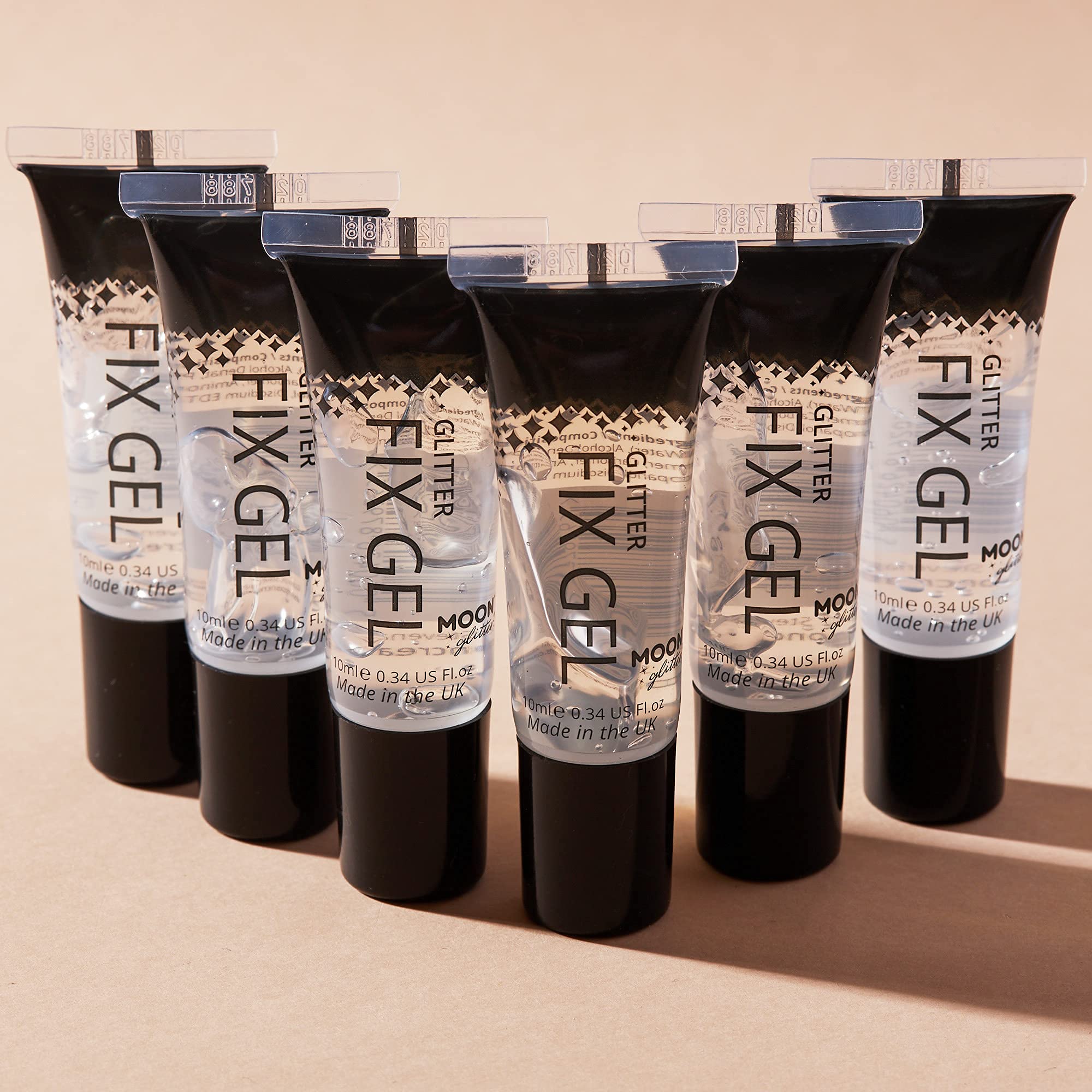 Glitter Fix Gel by Moon Glow - Cosmetic Glitter Adhesive Primer for Face and body. For all glitters including fine, chunky, holographic, iridescent and bio