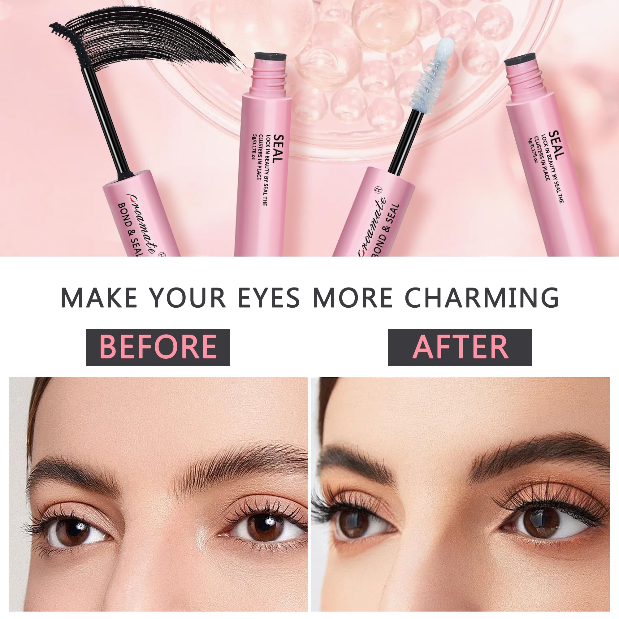 Eyelashes Glue Eyelash Bond and Seal Super Strong Hold Cluster Lash Adhesive Latex Free Waterproof Cluster Lash Glue for Eyelash Extension