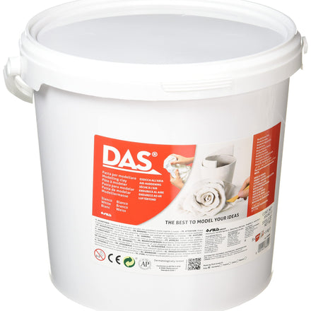 DAS White Air-Hardening Modelling Clay, School Pack, 5x1kg, Ideal for Schools and Art Classes