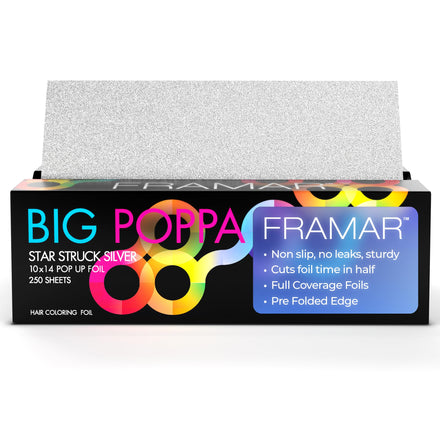 Framar Silver Embossed Pop Up Hair Foil, Hair Foils for Highlighting, Foils for Highlights, Hairdressing Foil for Hair Highlights, Highlighting Foil, Foil Sheets, Hair Foils for Colouring – 500 Sheets