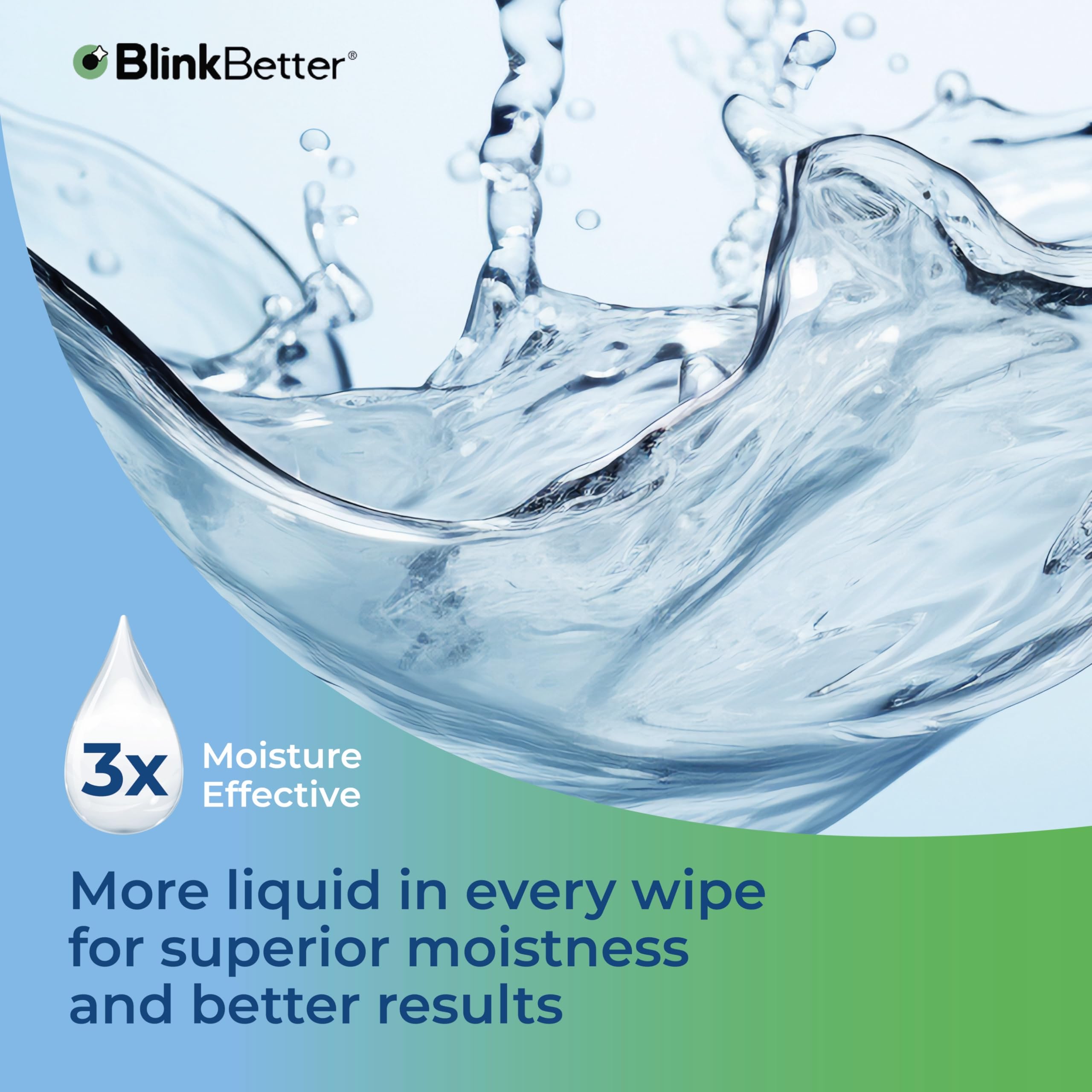 BlinkBetter Tea Tree Oil Eyelid Wipes - 60 x Natural Blepharitis, MGD & Dry Eye Relief Wipes | Cleansing, Soothing, Dual-Textured, Triple Moisture Formula | Biodegradable & Gentle (Pack of 3)