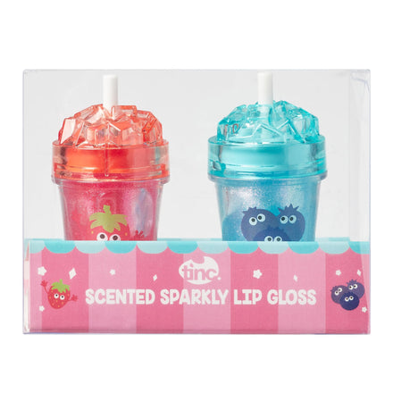 Tinc Scented Sparkly Lip Gloss - Ice Design - Delicious Scents: Strawberry and Blueberry - Lip Moisturising - Gift Idea - 2 in Pack