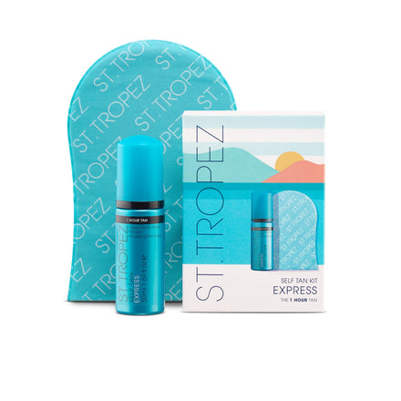 St.Tropez Self Tan Express Starter Kit, Express Mousse 50ml, Applicator Mitt, Develops in 1-3 Hours, Streak-Free Finish, Vegan, Natural & Cruelty Free