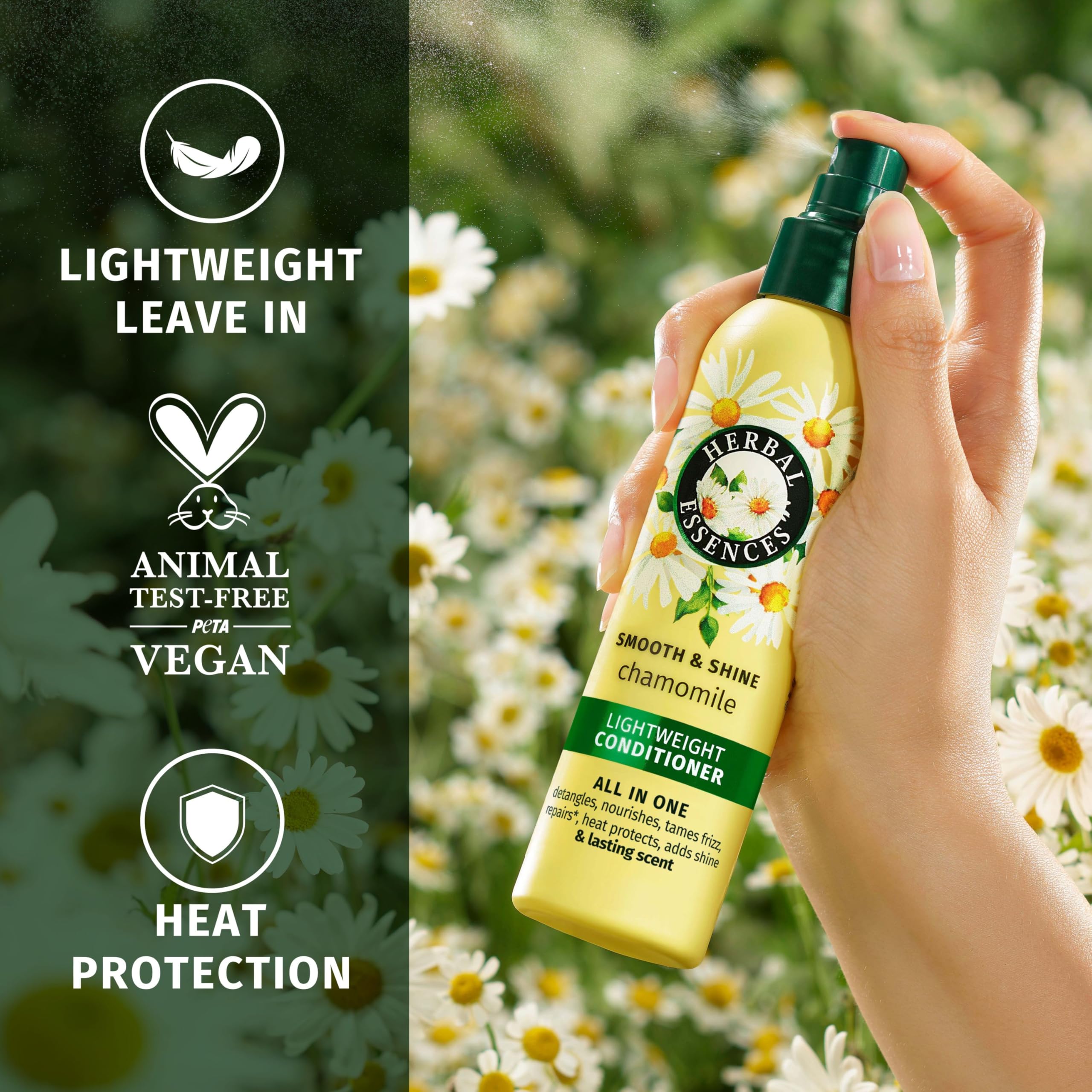 Herbal Essences Chamomile Smooth & Shine Set: Shampoo 350ml + Conditioner 250ml + Lightweight Leave-In Conditioner All In One 145ml
