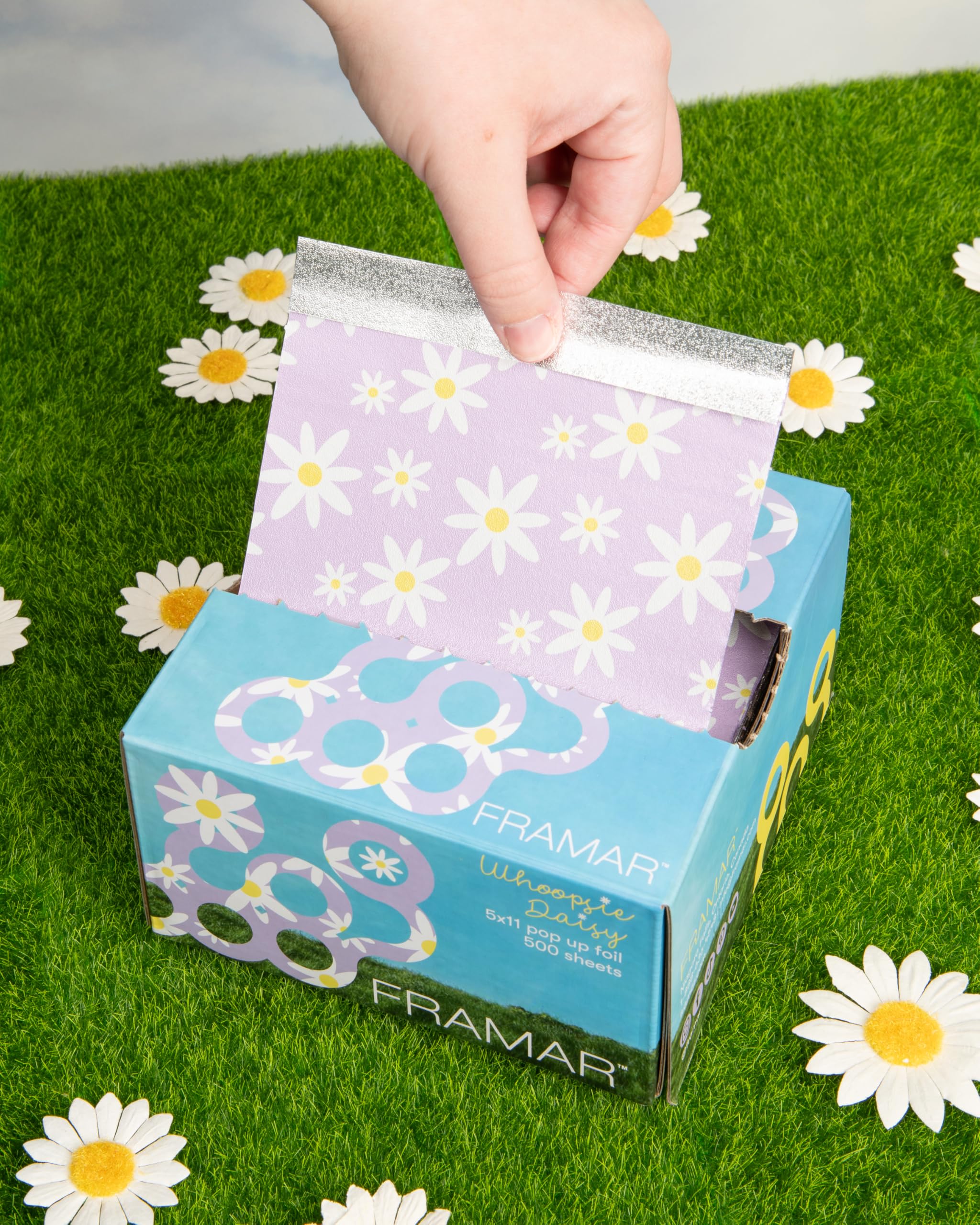 Framar Pop Up Hair Foil, Hair Foils for Highlighting, Foils for Highlights, Hairdressing Foil for Hair Highlights, Highlighting Foil, Foil Sheets, Hair Foils for Colouring – 500 Sheets - Flowers