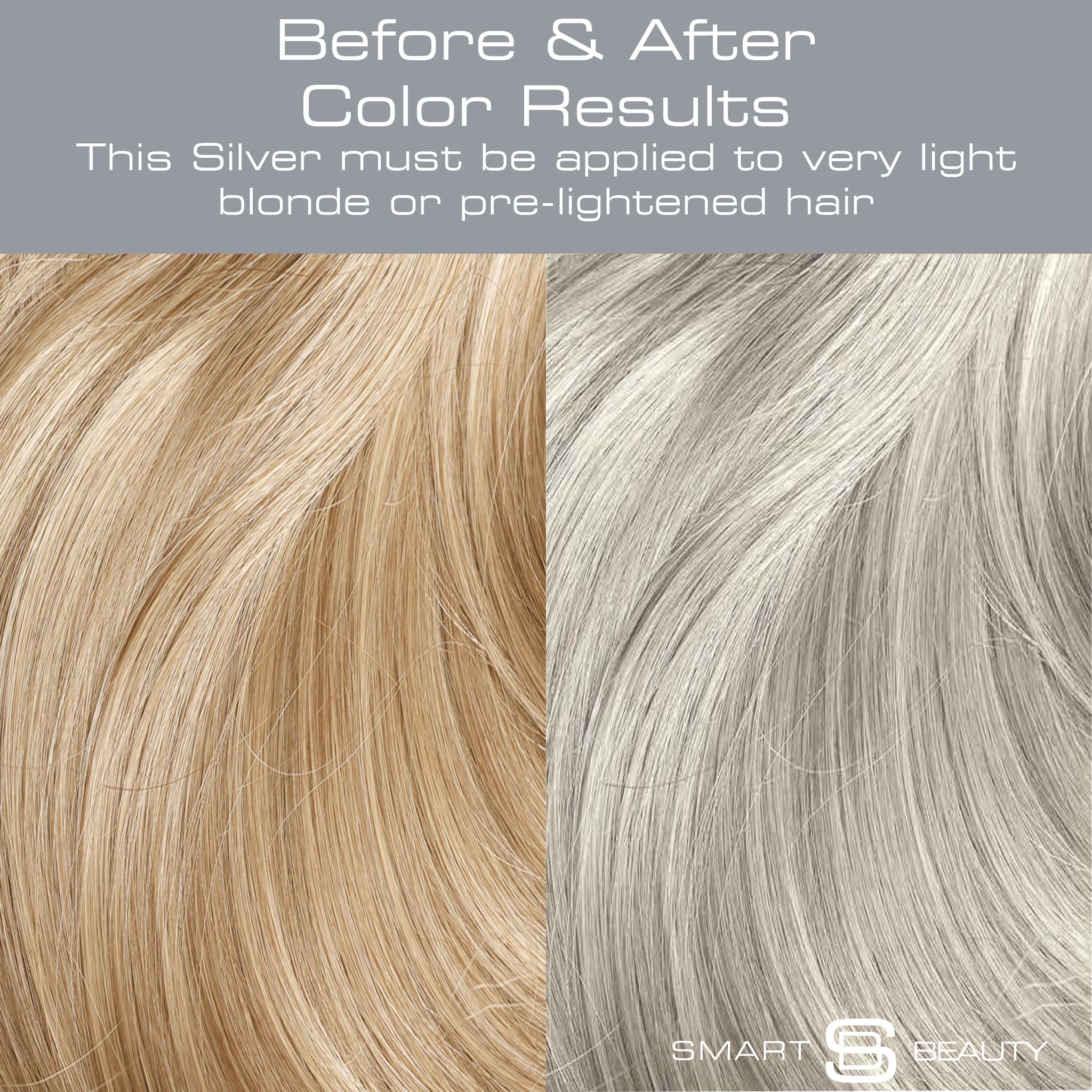 Metallic Silver Hair Dye Demi-Permanent, Grey Toner for Bleached Hair, Anti-Breakage Plex Hair Care, Vegan Hair Dye & Cruelty-Free, 100% Grey Coverage, Silver Grey Hair Colour by Smart Beauty