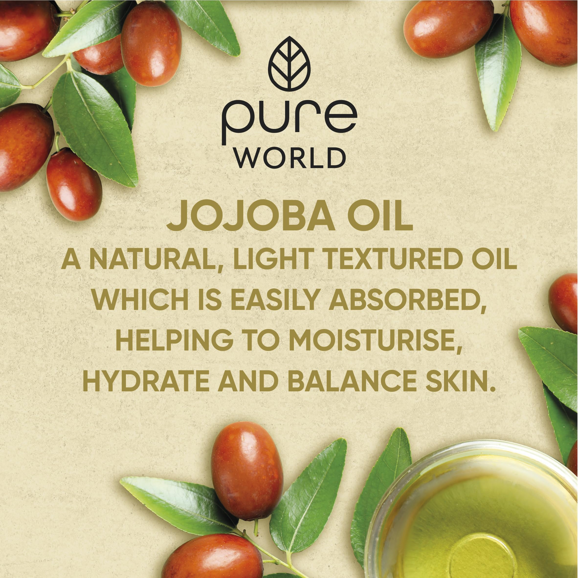 Pure World Natural Jojoba Oil… Jojoba Oil, 1 Litre Jojoba Oil Cold Pressed 100% Pure and Undiluted
