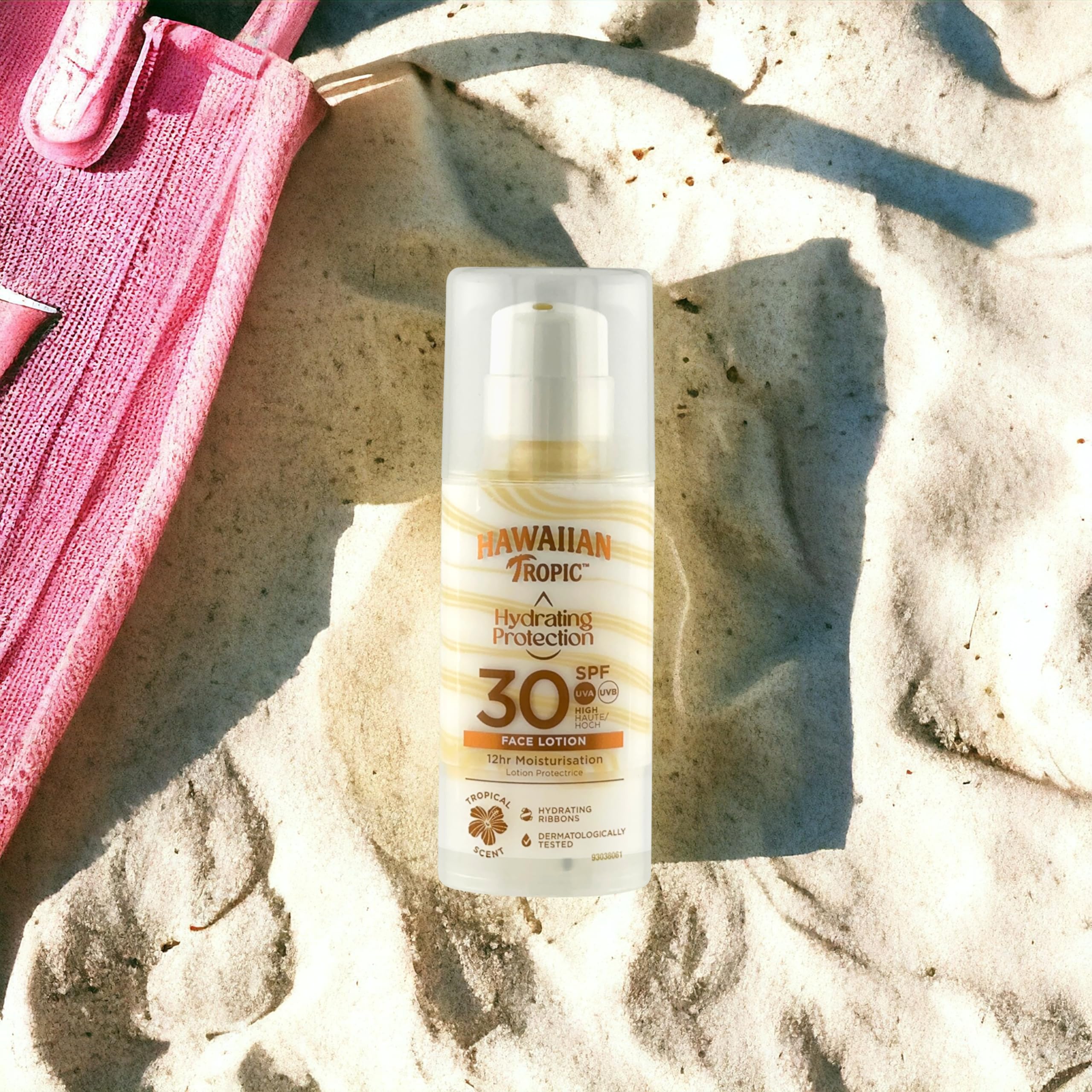 Hawaiian Tropic Hydrating Protection Face Sunscreen SPF 30 UVA plus UVB Protection, 50 ml, 12-Hour Moisturisation, Make Up Compatible, Water Resistant, Vegan