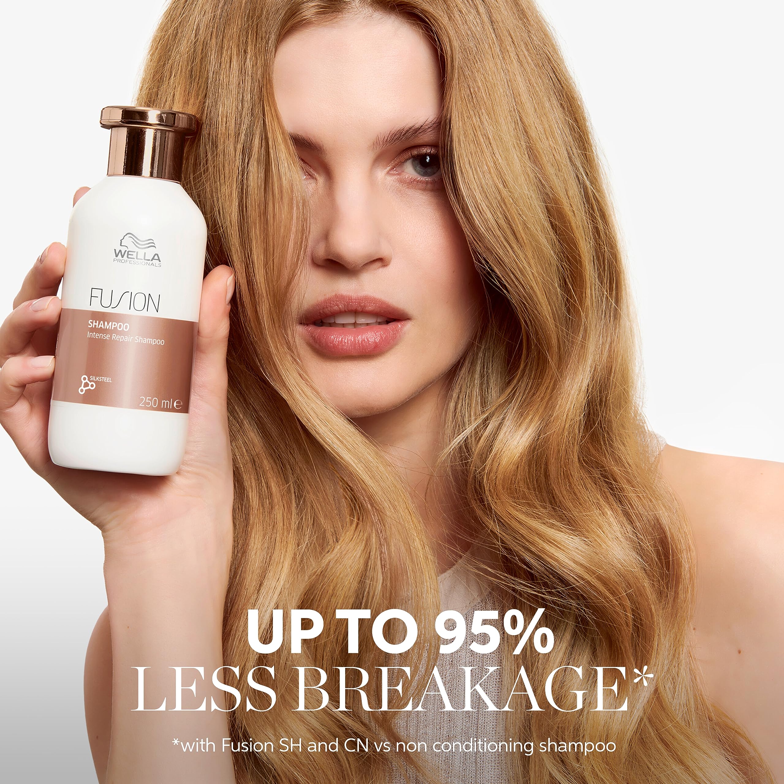 Wella Professionals Fusion Intense Repair Shampoo - Intense Repair Detangling Shampoo for Dry and Damaged Hair - Smoothening, Boost Shine and Protect Hair Against Breakage 1l