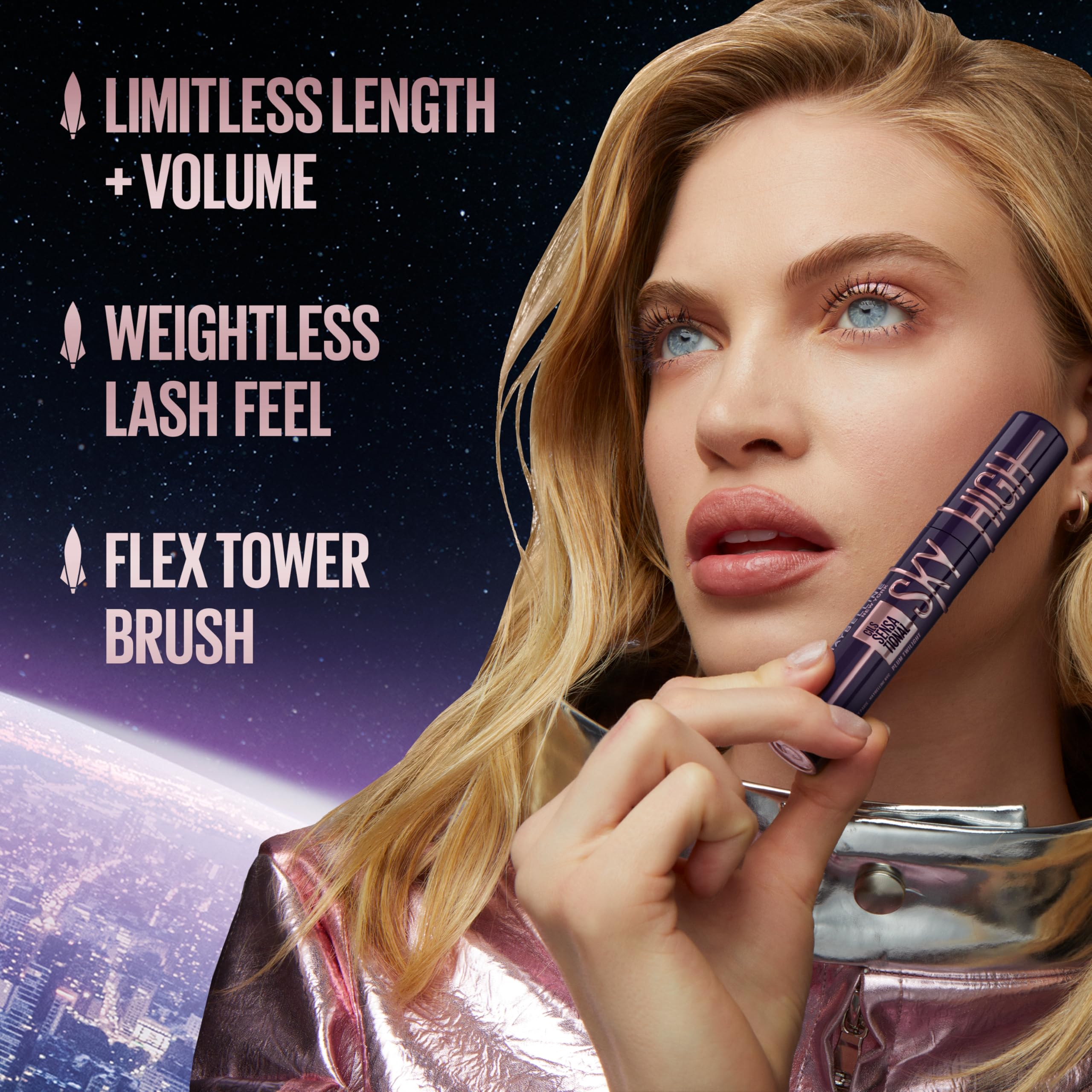 Sky High Washable Mascara with Volume, Cosmic Black, 0.24 ml