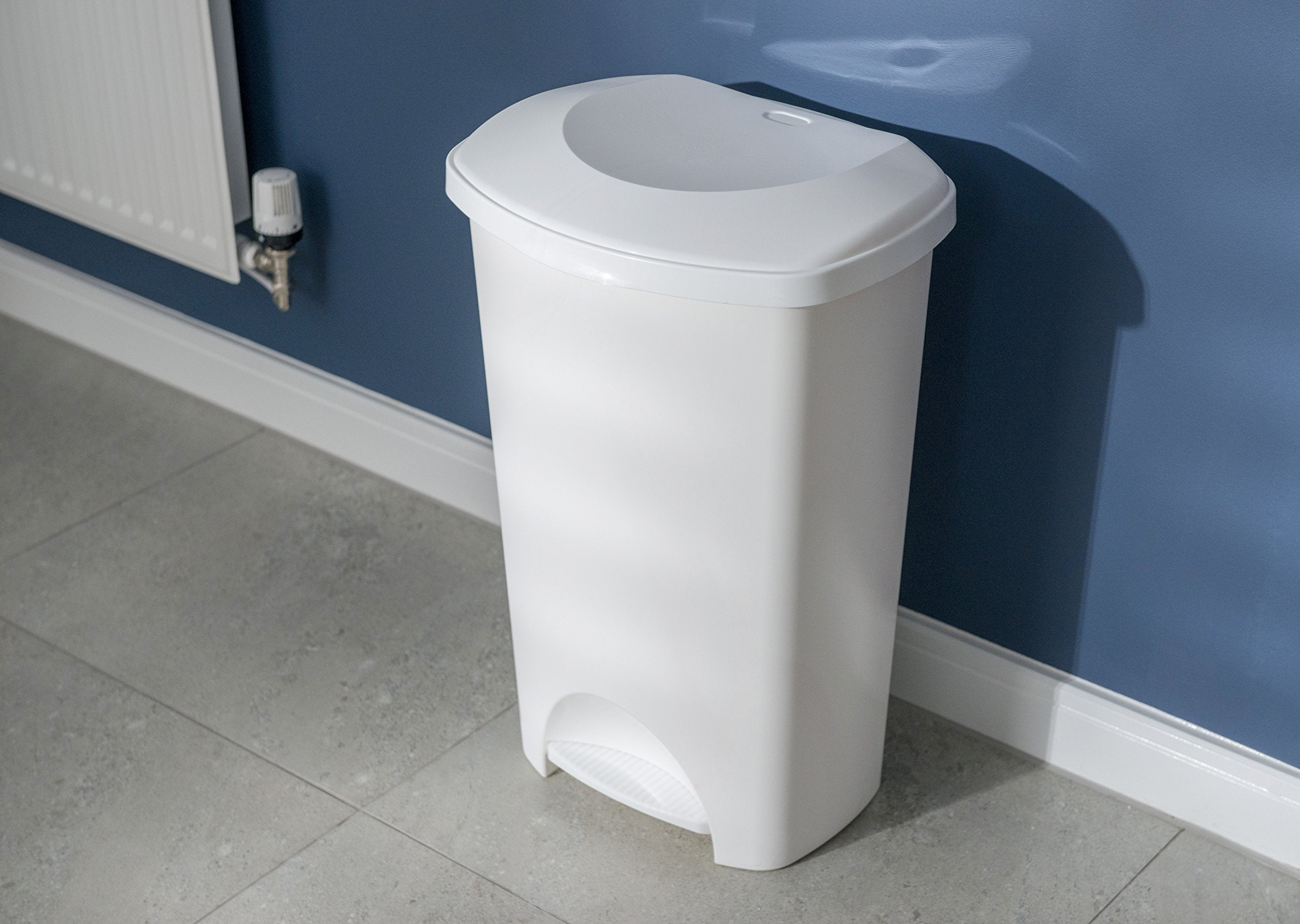 Addis Eco Made from 100% Plastic Family Kitchen Pedal Bin, 50 Litre, All Black Recycled