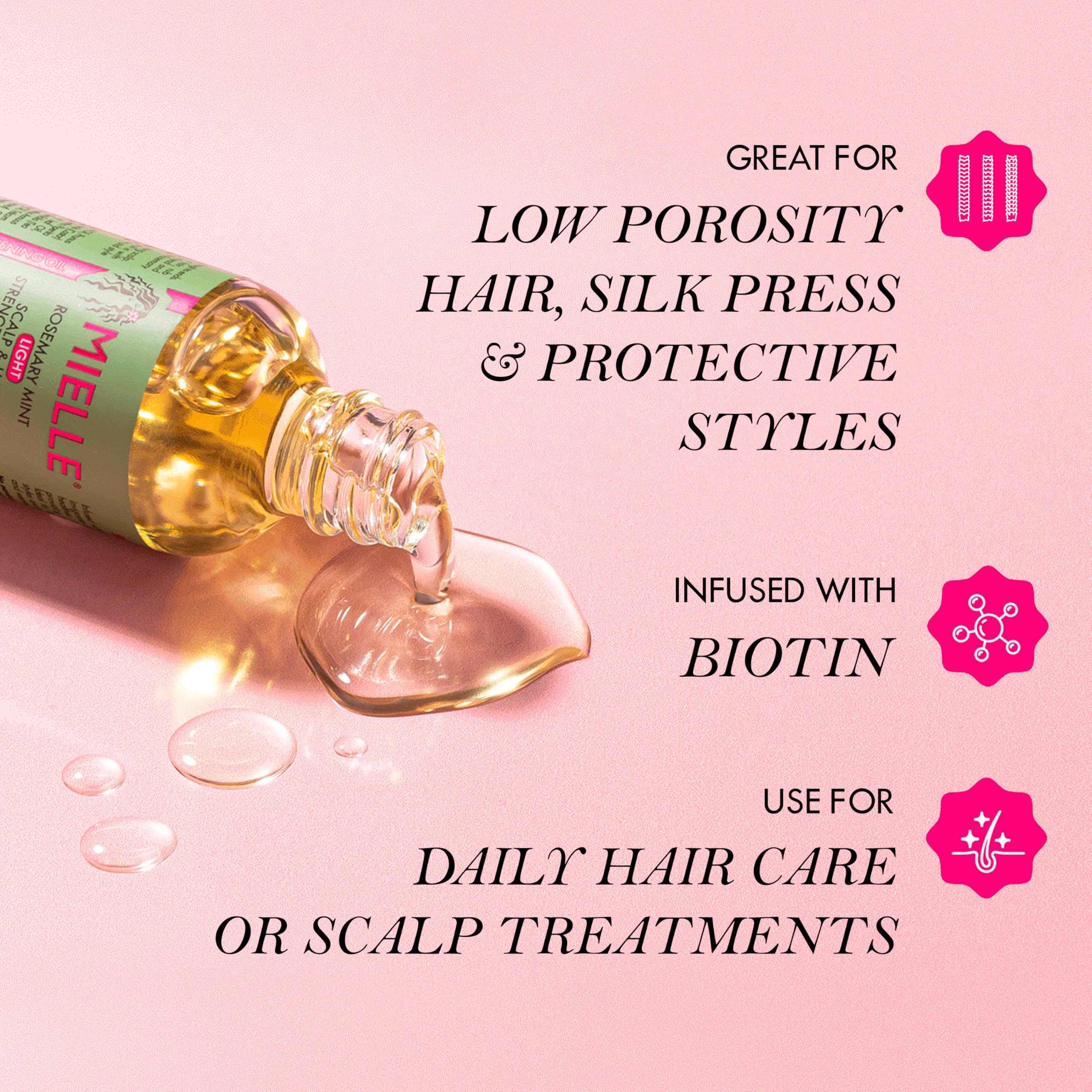 Mielle Rosemary Mint Scalp and Hair Strengthening 1 x Regular Oil 59 ml & 1 x Light Oil 59 ml Bundle
