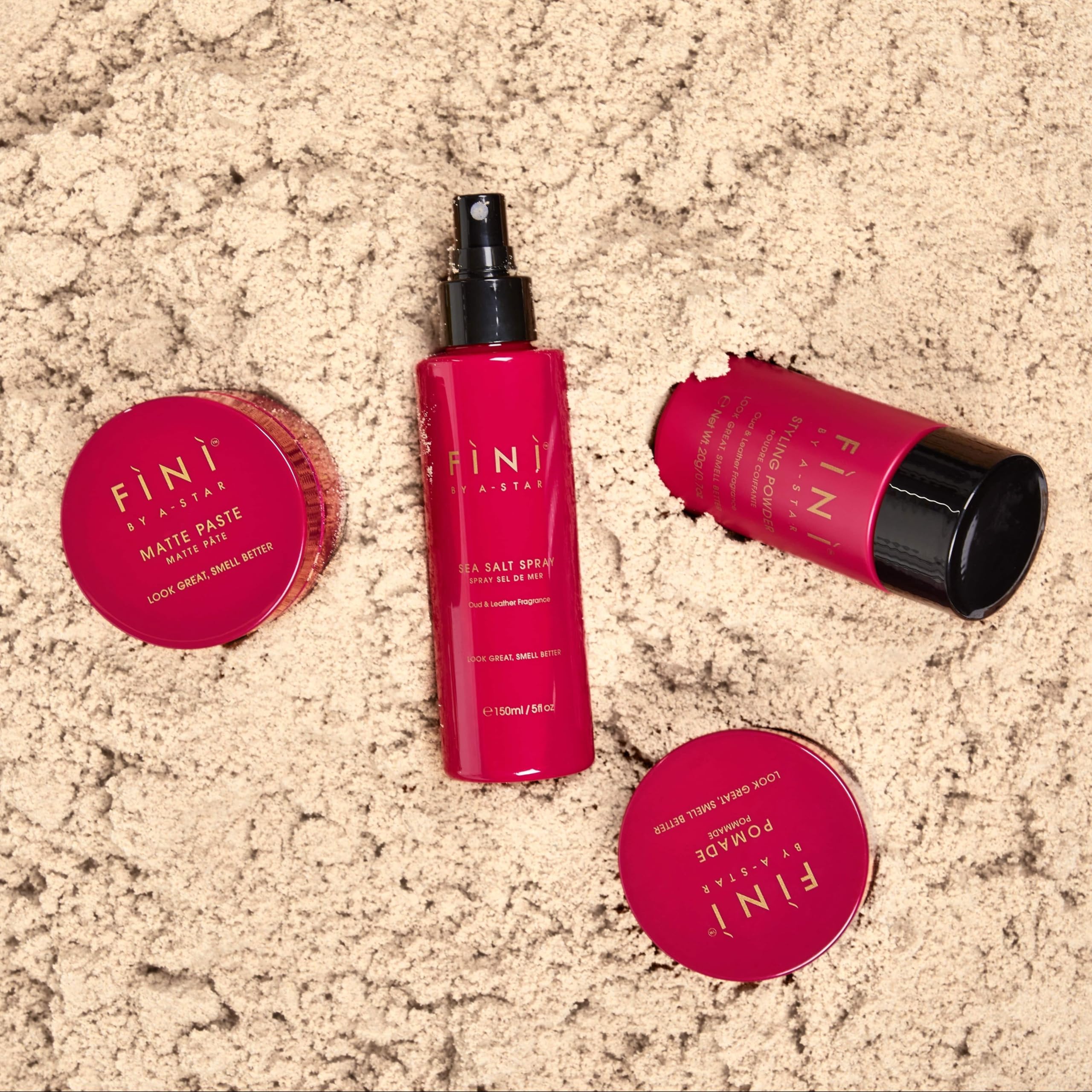 Fini by A-Star Sea Salt Spray for Men | Texturizing & Volumizing Hair Spray with Oud Fragrance | Natural Matte Finish & Anti-Frizz | Beach Waves Look