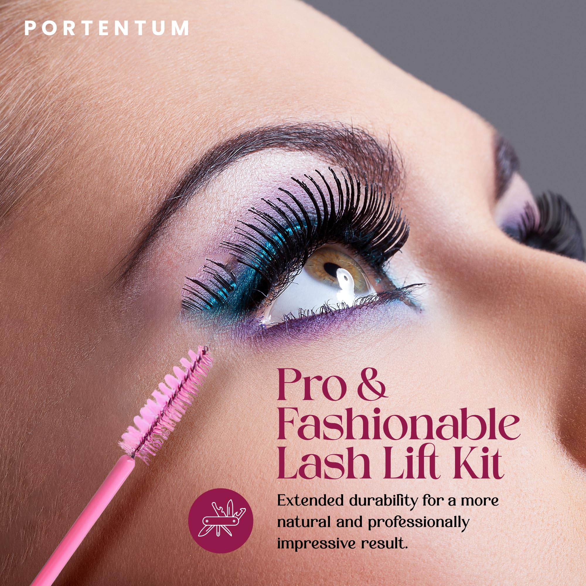PORTENTUM Eyelash Lift Kit, 2024 Updated Lash Lift Kit, Professional Semi-Permanent Curling Eyelash Perm Kit, Suitable for Salon and Home Use