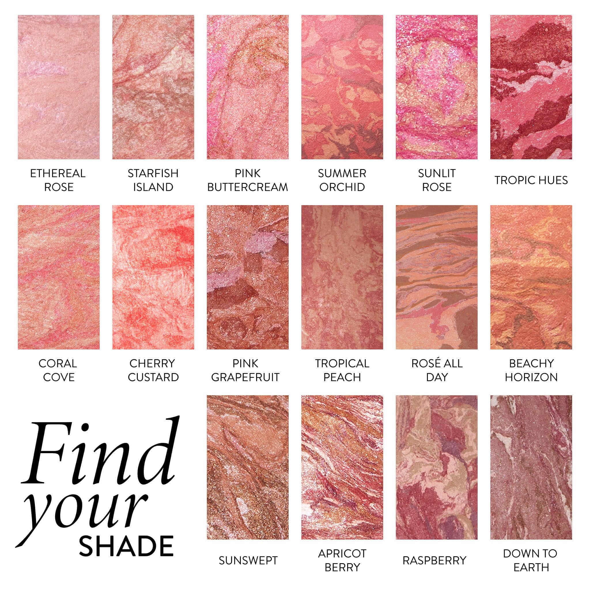 LAURA GELLER Baked Blush-n-Brighten Marbleized Blush Powder (Sunlit Rose) Creamy, Lightweight Blusher with Satin Finish