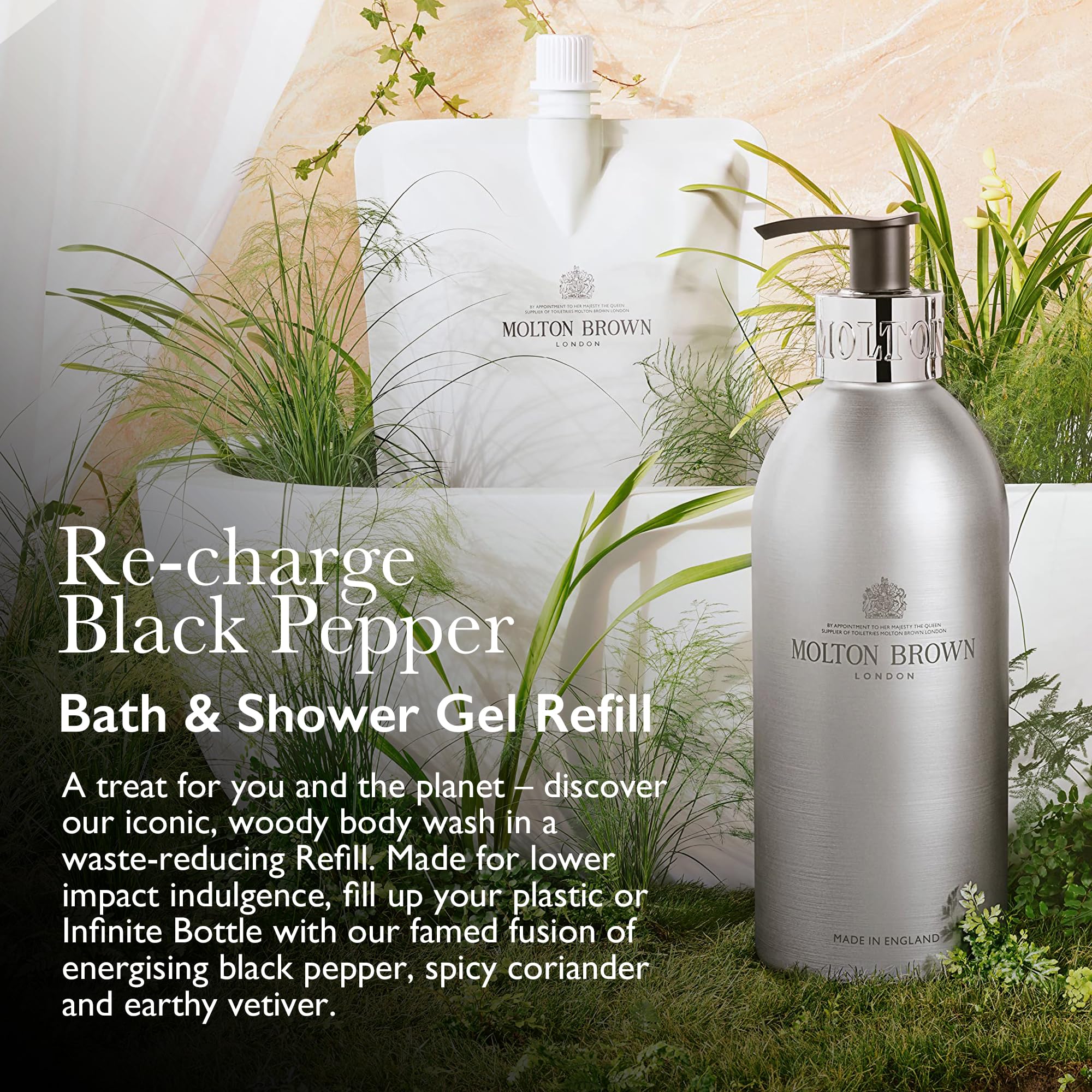Molton Brown Re-Charge Black Pepper Bath & Shower Gel Refill 400 ml