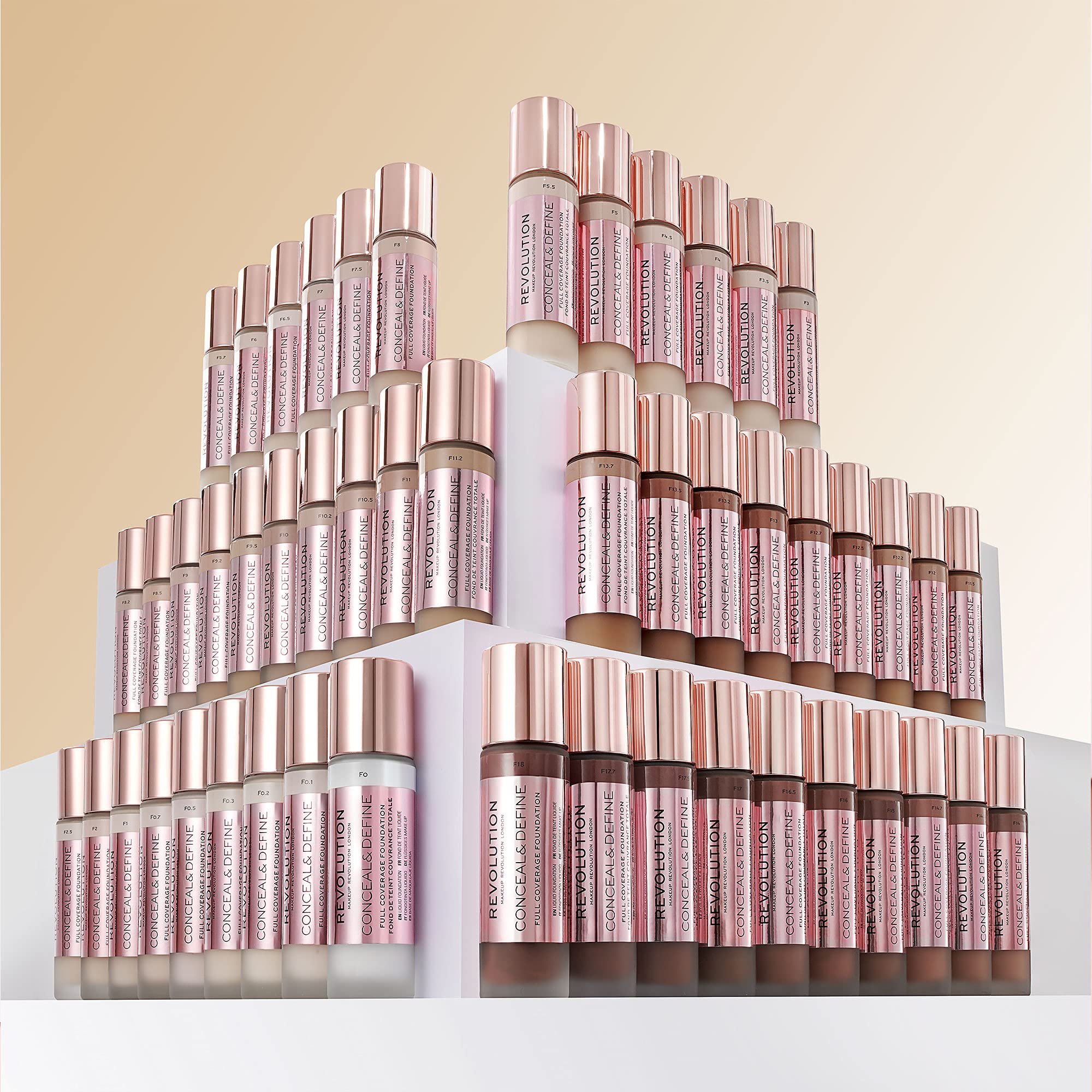 Revolution, Conceal & Define Concealer, Full Coverage & Lightweight, Long-Lasting Matte Finish, Vegan & Cruelty Free, C13 Dark to Deep Skin Tones, 0.14 oz