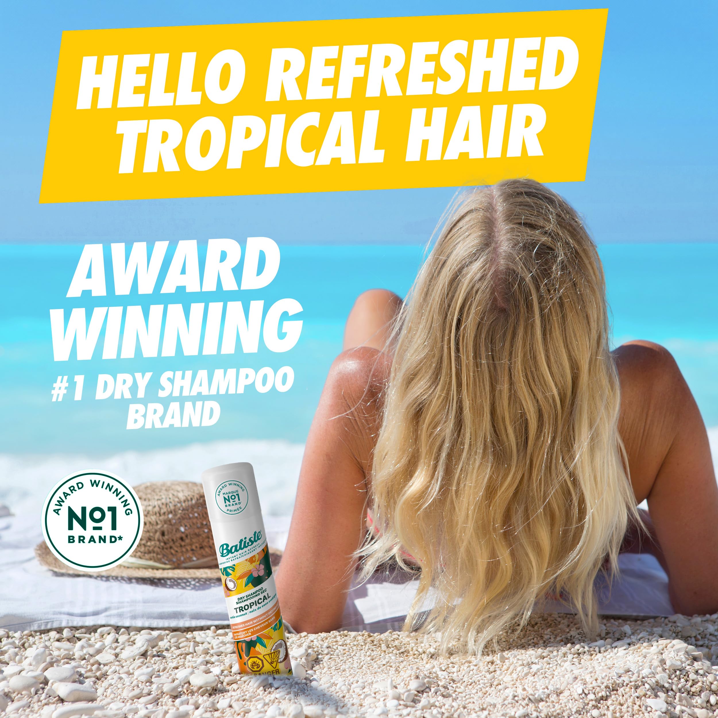 Batiste Dry Shampoo, Tropical, 6.73 Ounce (Packaging May Vary)