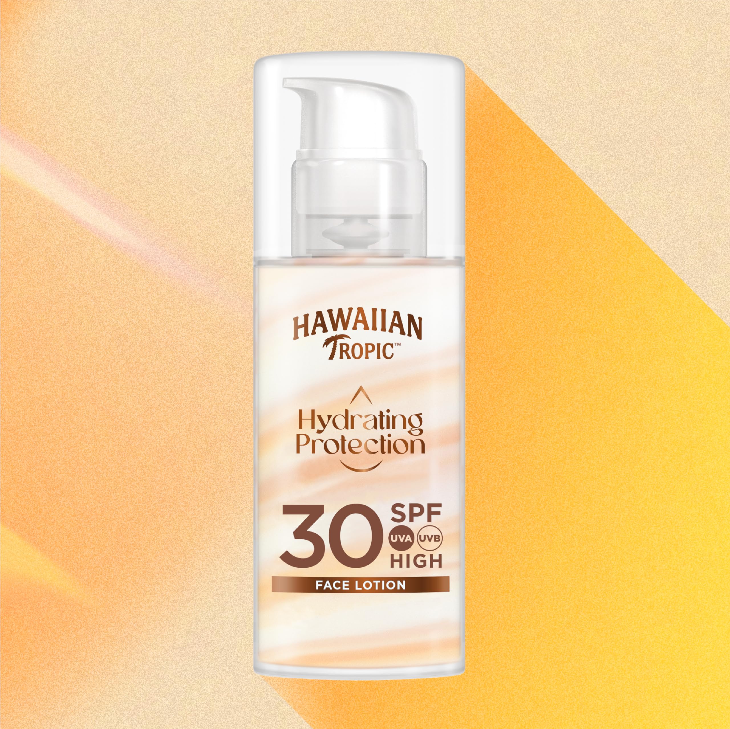 Hawaiian Tropic Hydrating Protection Face Sunscreen SPF 30 UVA plus UVB Protection, 50 ml, 12-Hour Moisturisation, Make Up Compatible, Water Resistant, Vegan