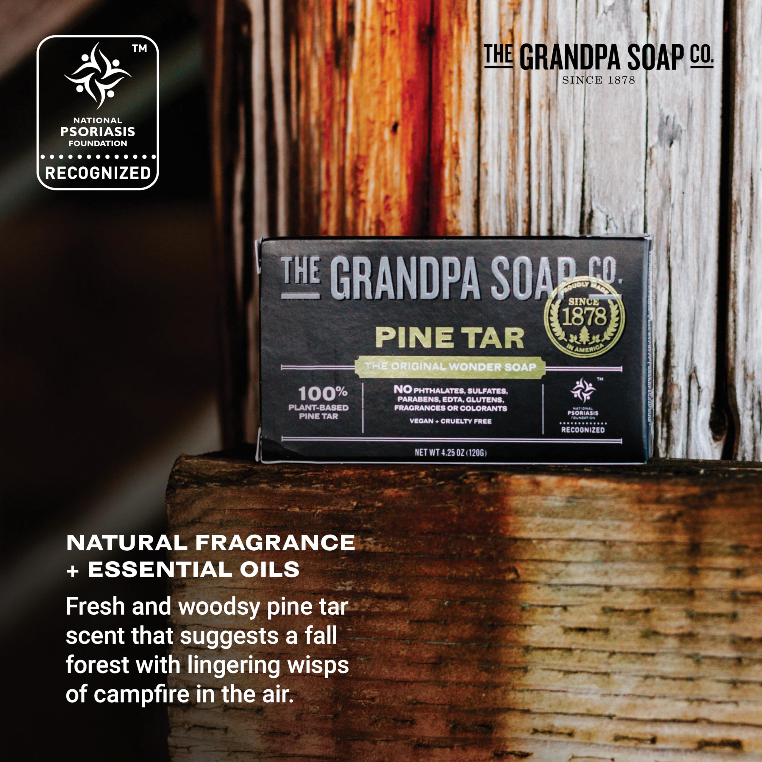 Grandpa's Pine Tar Bar Soap 3.25 Ounce (Pack of 3)