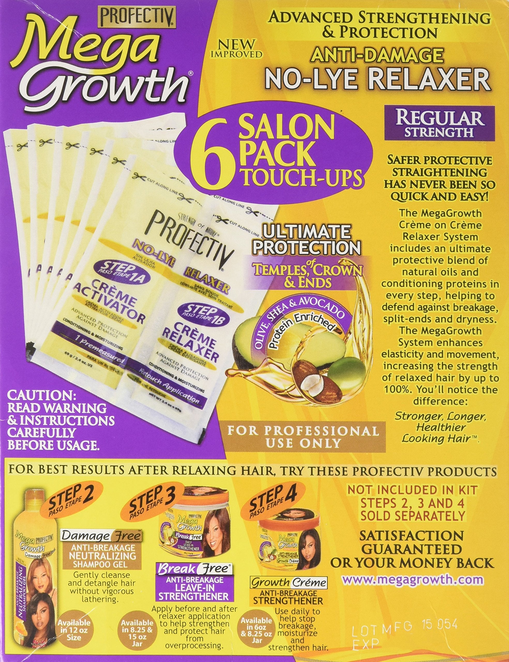 Profectiv Mega Growth Anti Damage No Lye Hair Relaxer Regular Strength 6 Touch up