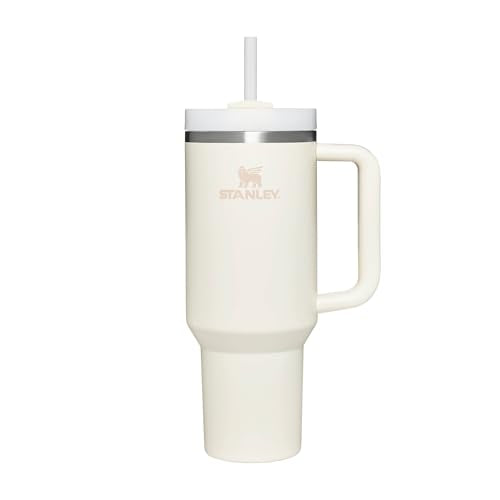 STANLEY Quencher H2.0 FlowState Tumbler 1.2L - Cold for 11 Hours - Iced for 48 Hours - Cup with Straw, Handle and Lid - Dishwasher Safe - Travel Mug for Cold or Hot Drinks - Cream Tonal