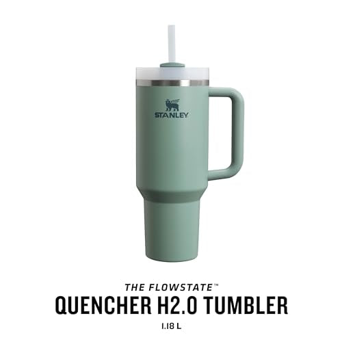 STANLEY Quencher H2.0 FlowState Tumbler 1.2L - Cold for 11 Hours - Iced for 48 Hours - Cup with Straw, Handle and Lid - Dishwasher Safe - Travel Mug for Cold or Hot Drinks - Shale