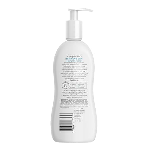 Cetaphil PRO Body Moisturiser, 295 ml, Moisturising Lotion For Itch Prone and Eczema Prone Skin, With Niacinamide and Shea Butter, Vegan Friendly