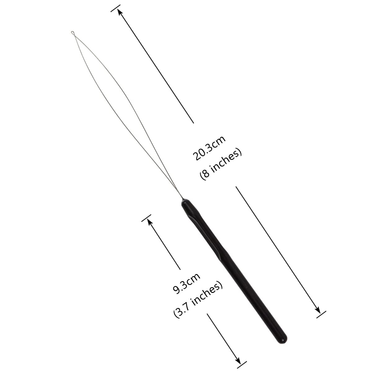10 Pcs Hair Extension Loop Needle Threader Pulling Hook Tool and Bead Device Tool for Hair Extensions (Black)