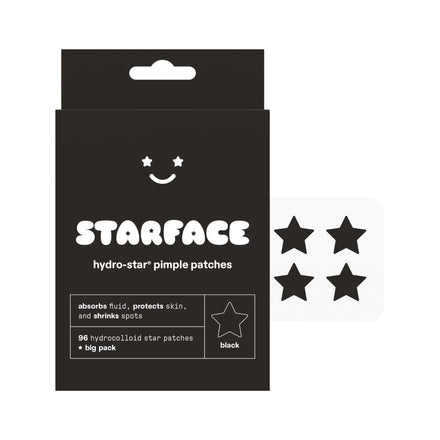 Starface World Black Star Big Pack, Hydrocolloid Pimple Patches, Absorb Fluid and Reduce Redness, Cute Star Shape, Cruelty-Free Skincare (96 Count)