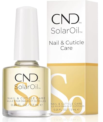 CND SolarOil Cuticle Oil, Natural Blend Of Jojoba, Vitamin E, Rice Bran and Sweet Almond Oils, Moisturizes and Conditions Skin, Pack Of 1, 0.25 Fl Oz