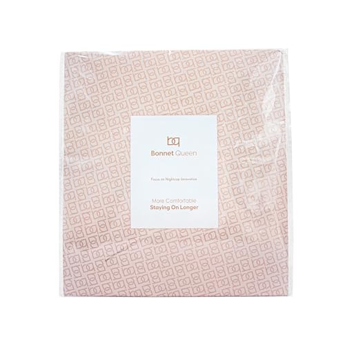 BONNET QUEEN Silk Bonnet for Sleeping - Satin Bonnet Designed for Women with Curly Hair, Sleep Cap with Adjustable Tie Band, Champagne