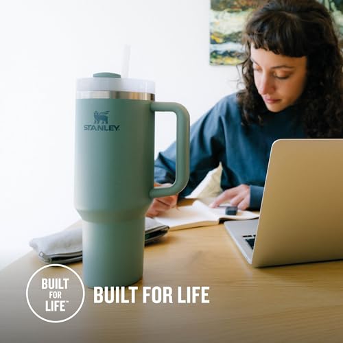 STANLEY Quencher H2.0 FlowState Tumbler 1.2L - Cold for 11 Hours - Iced for 48 Hours - Cup with Straw, Handle and Lid - Dishwasher Safe - Travel Mug for Cold or Hot Drinks - Shale