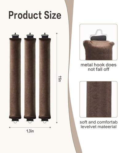 Overnight Heatless Rods Curls Blowout - 4 Pcs Hair Curlers to Sleep In, Velvet Hair Rollers with Satin Hair Scarf