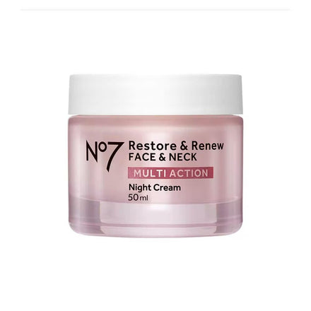 No7 Restore & Renew Face & Neck Multi Action Night Cream 50ml (Pack of 1) ENHANCED FORMULA