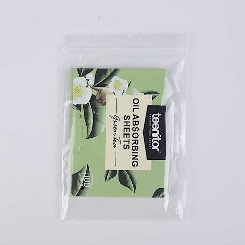 Teenitor Oil Blotting Sheets for Face, 100 Sheets Green Tea Oil Absorbing Tissues Paper, Large 10cmx7cm Oil Blotters