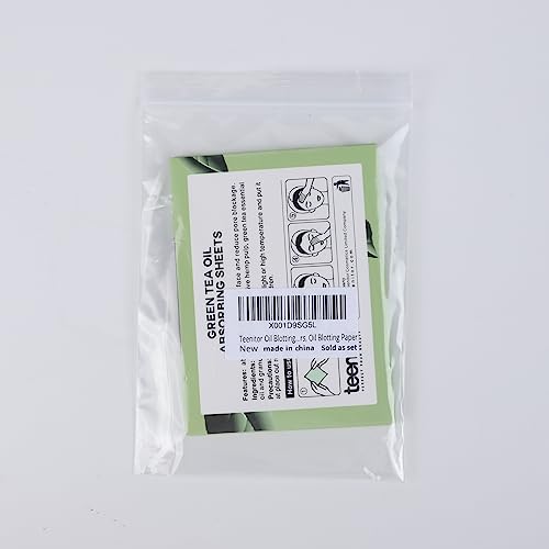 Teenitor Oil Blotting Sheets for Face, 100 Sheets Green Tea Oil Absorbing Tissues Paper, Large 10cmx7cm Oil Blotters