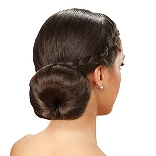 ClothoBeauty Extra Large Ring Style Bun Shaper for Thick and Long Hair, Women's Chignon Donut (4.3 in., Brown)